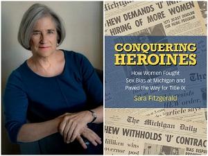 Photo of author Sara Fitzgerald and her book Conquering Heroines