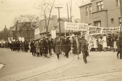 Historical photo of a march