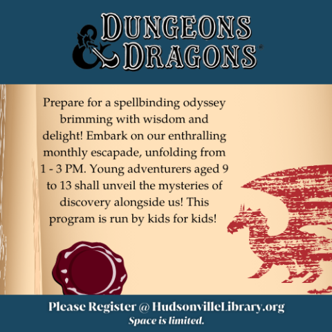 scroll with red dragon and a red seal with the title Dungeons & Dragons