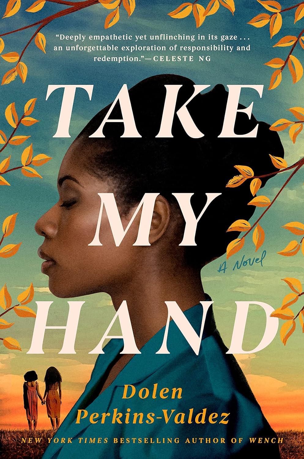 Young black woman on the cover with her eyes closed. In the background two sisters holding hands. 